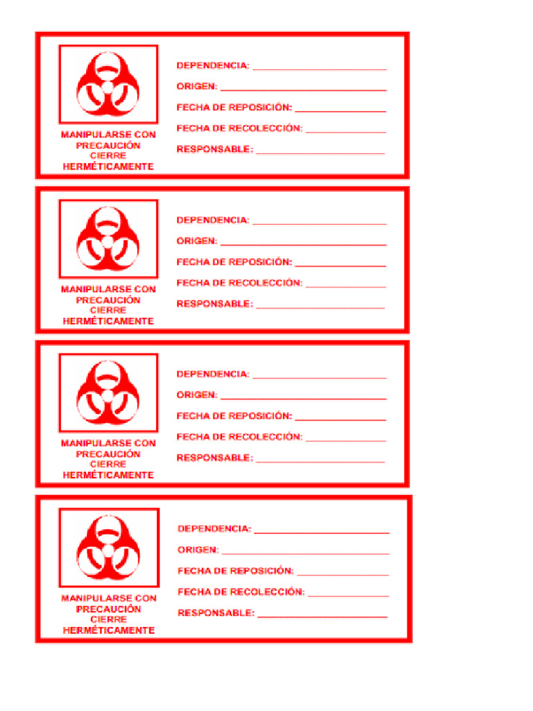 Etiqueta Desechos Infecciosos Pdf