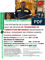 Technicien de Fabrication Mecanique 2024