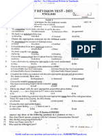10th English 1st Revision Exam 2023 Original Question Paper Salem District Englsih Medium PDF Download