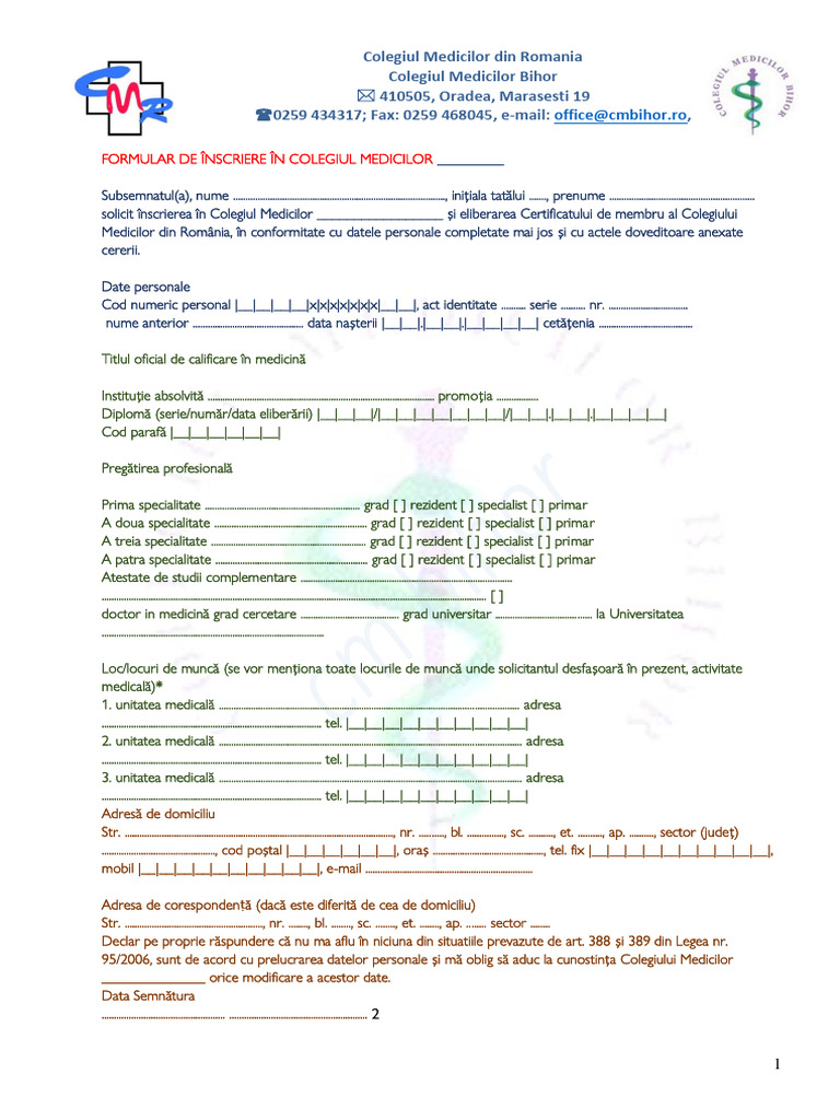 Formular CM | PDF