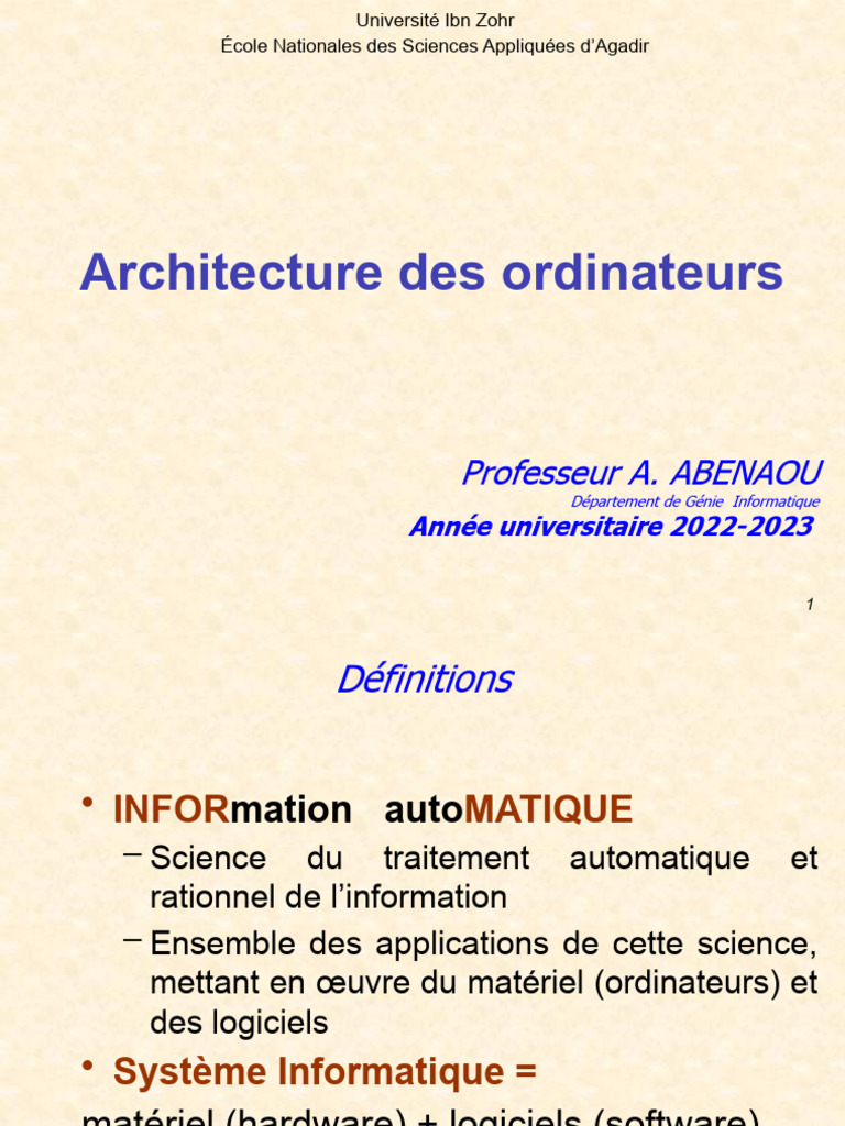 Architecture des ordinateurs et systèmes | PDF | Bios | Démarrage d'un ...