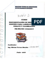 Módulo 2 DOCUMENTACIÓN DE SISTEMAS DE GESTIÓN PARA LABORATORIO DE ENSAYO Y CALIBRACIÓN NB ISO IEC 17025 2017