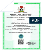 Certificate - Sekeade Trading Enterprises