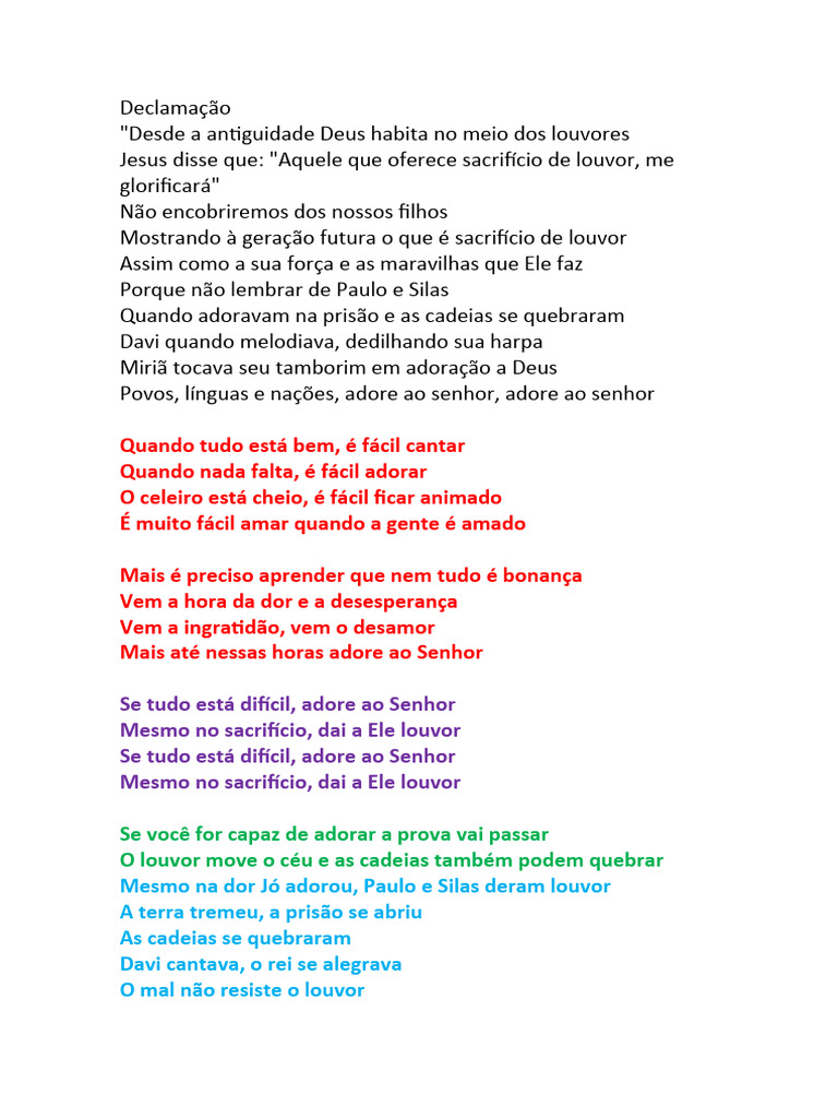 Sacrifício e Adoração S AGOSTO | PDF