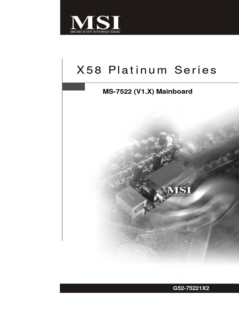 MSI X58 Platinum v1.0 (G52-75221X2) | PDF | Home & Garden