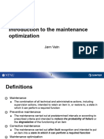 Introduction To Maintenance Optimization