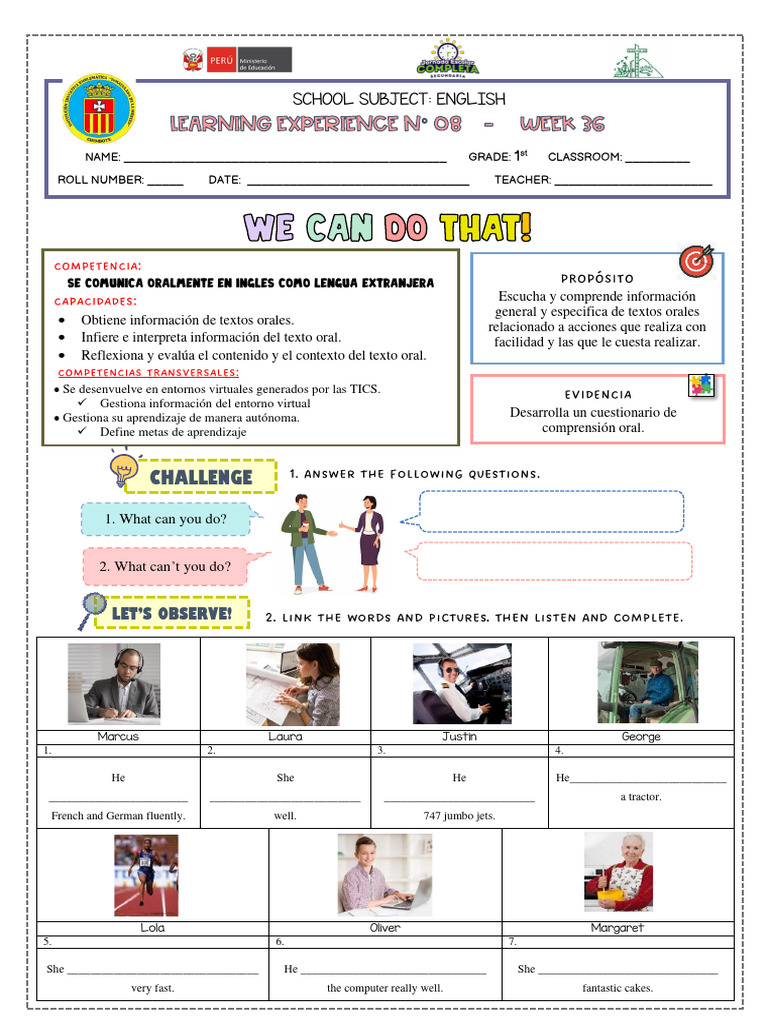 Listening Worksheet Pdf