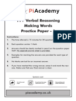 11 Plus Verbal Reasoning Paper 1 Making Words Ujh