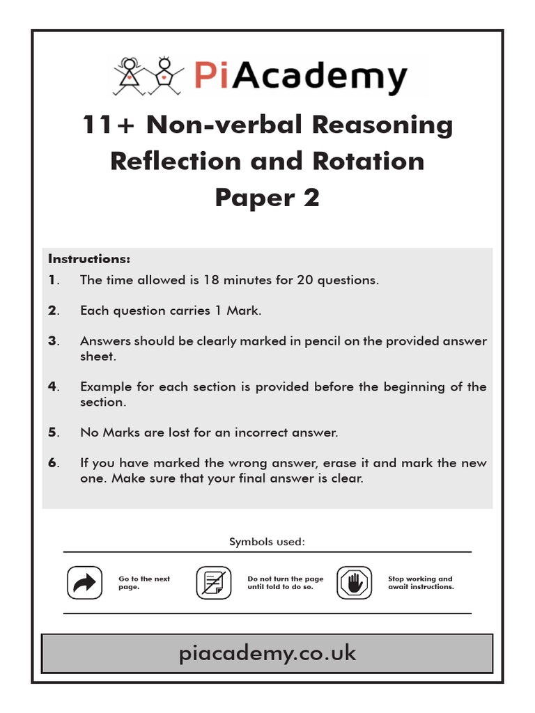 11+ NVR Reflection & Rotation Paper 2 | PDF