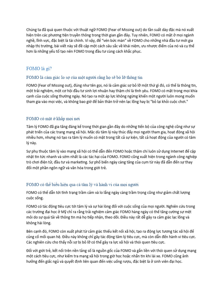 FOMO | PDF