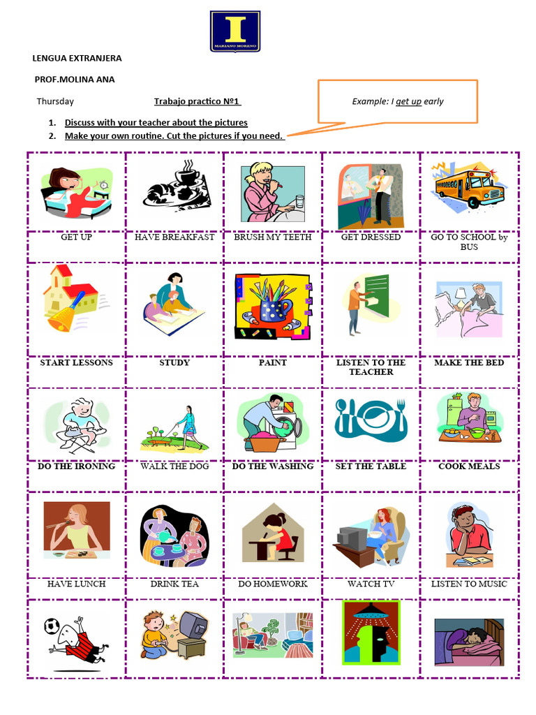 English Routine Activities for Students | PDF | Bart Simpson