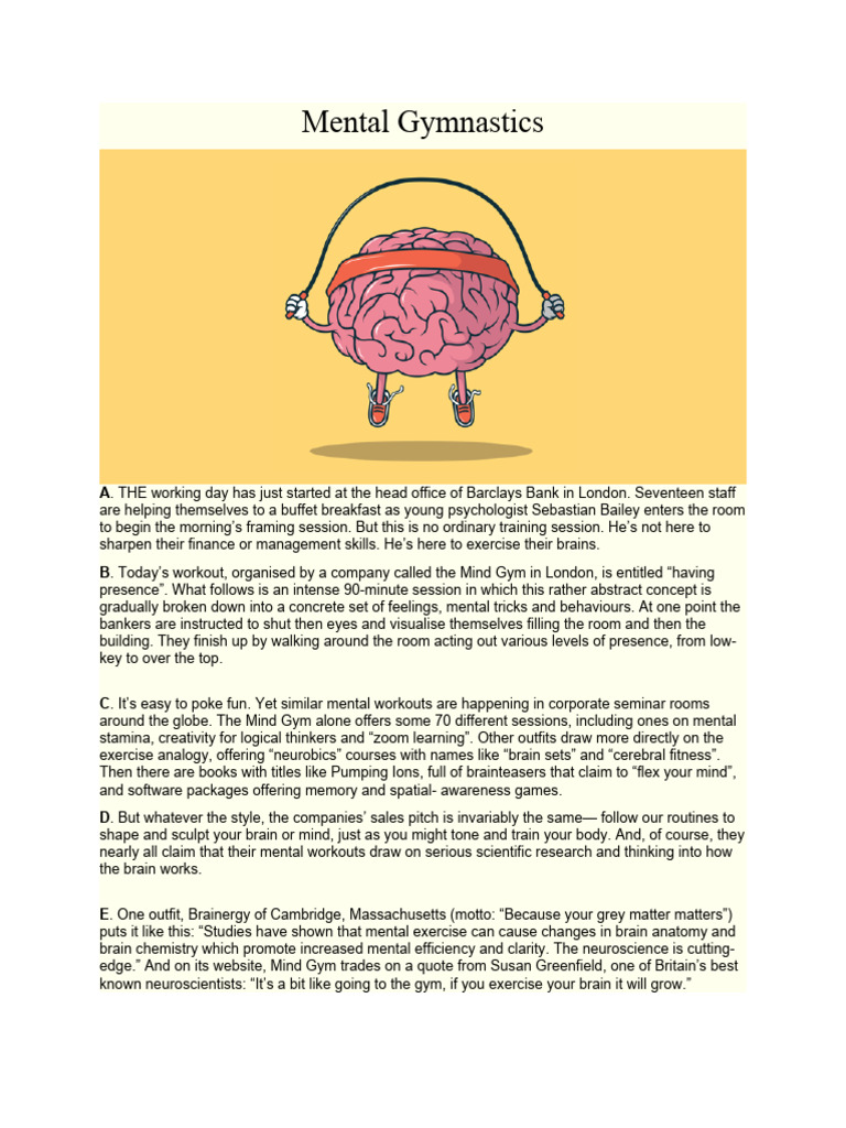 Mental Gymnastics Pdf Mind Thought