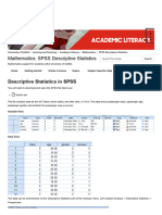 SPSS Descriptive Statistics - Mathematics - Learning and Teaching at University of Suffolk