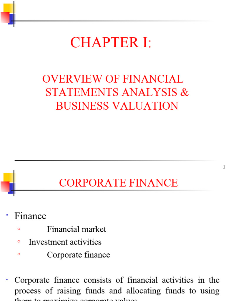 Chapter 1 Overview of Financial Statement Analysis and Business ...