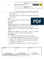 TCP-GH-PR01-001 - Procedimiento para El Ingreso de Alimentos