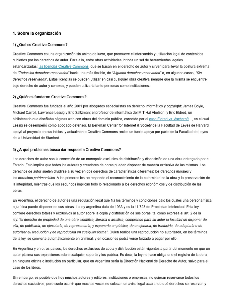 Creative Commons Argentina | PDF | Creative Commons | Licencia Creative ...