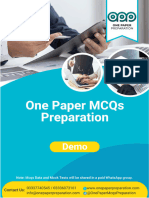 Demo Mock Test-1 Answer Key One Paper MCQs Preparation