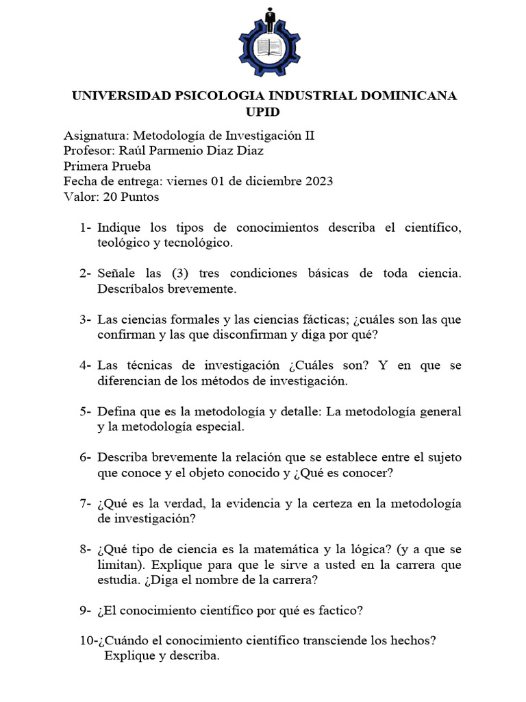 Metodología de Investigación II - UPID | PDF | Ciencia y matemáticas ...