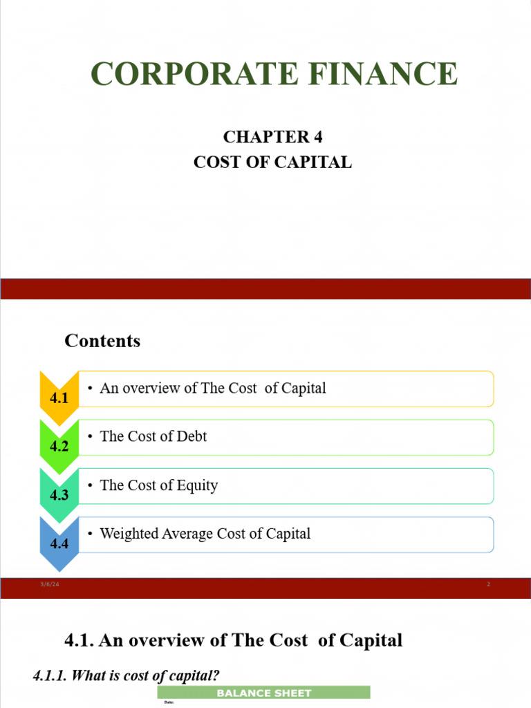 Corporate Finance 2023 Chapter 4 English | PDF | Cost Of Capital ...