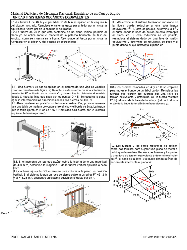 Guia Mecanica Tema Ii Sistemas Mecanicos Pdf Fuerza Ingeniería