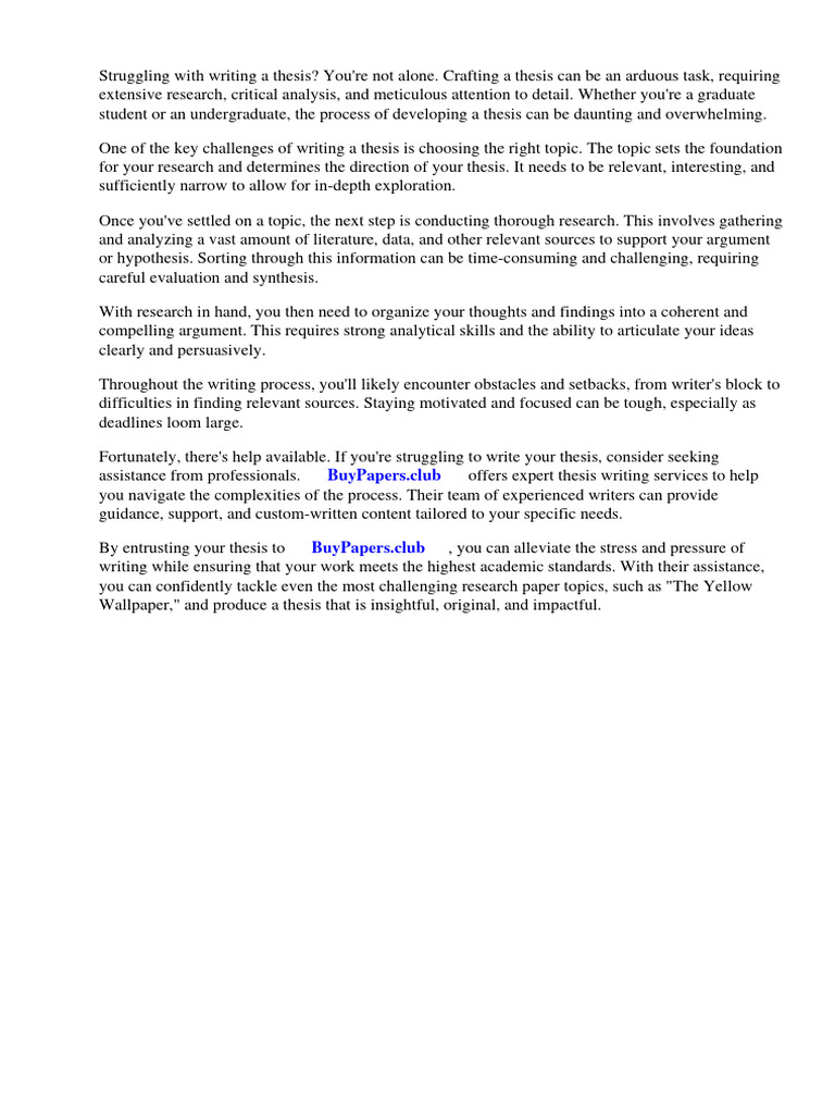 Research Paper Topics The Yellow Wallpaper PDF The Yellow Wallpaper