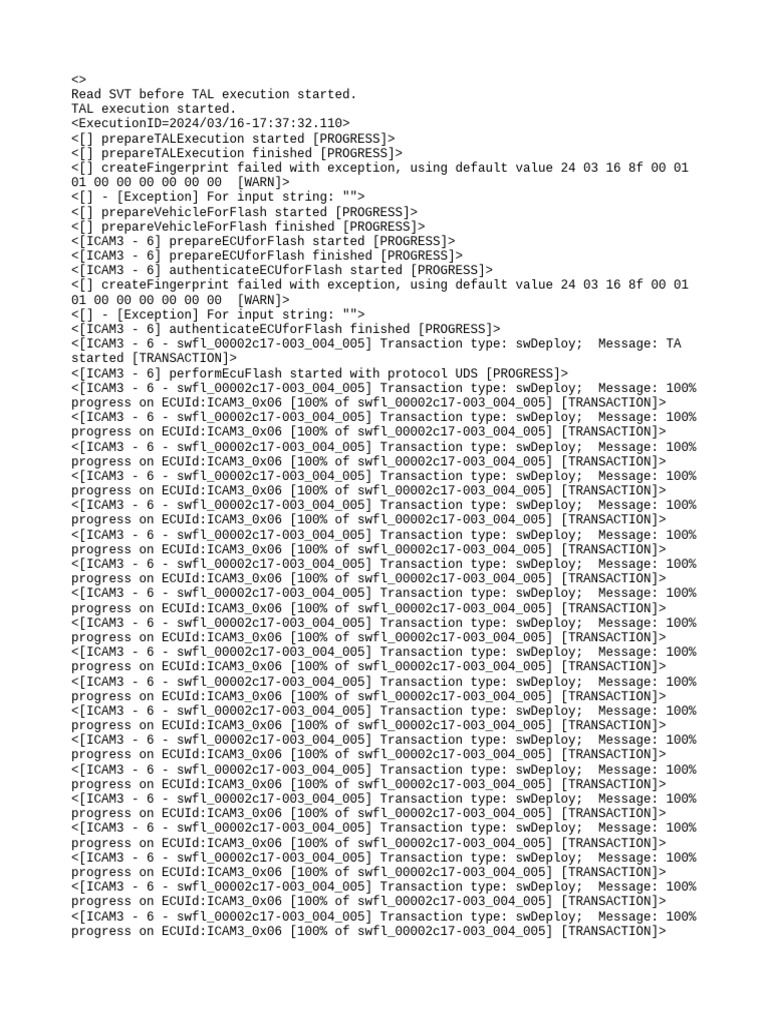 TAL Execution Error Report for ICAM3 | PDF