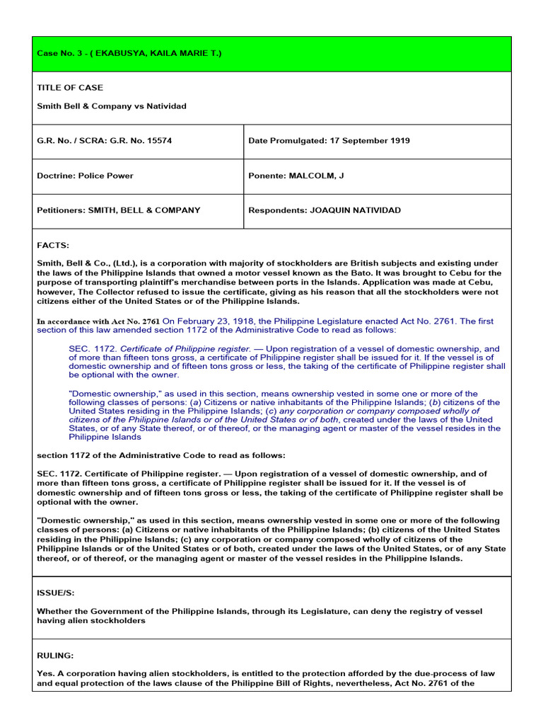 3.Smith Bell & Company vs Natividad | PDF