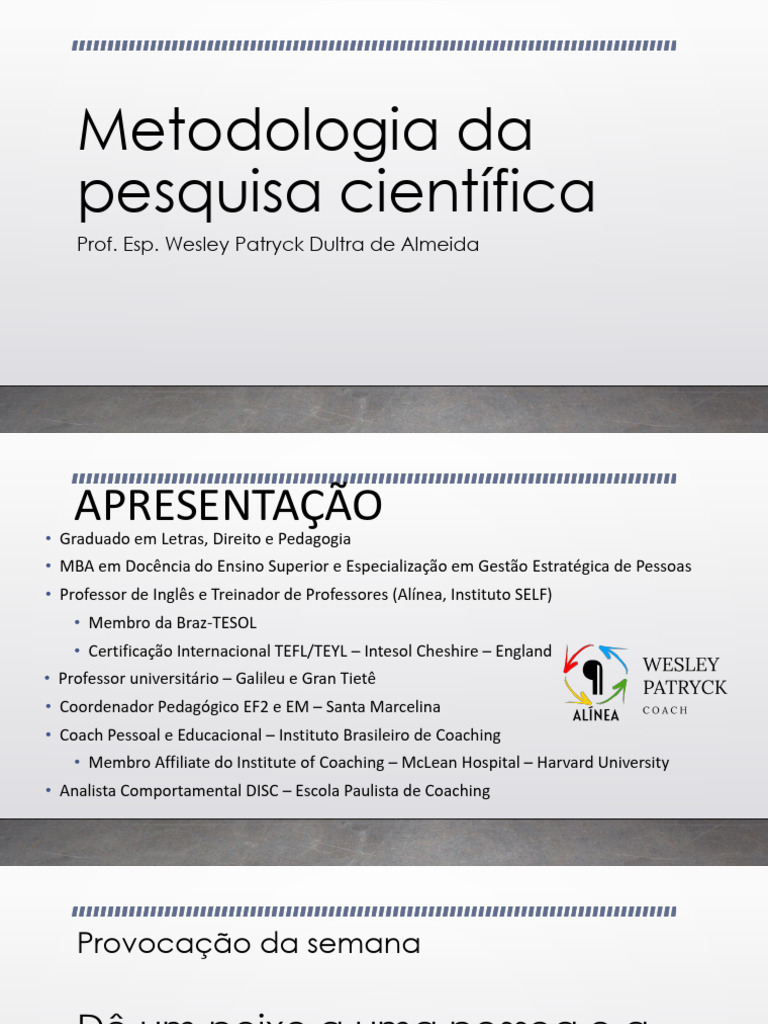 Aula 1 - Apresentação Da Disciplina e Papel Da Ciência | PDF | Science ...