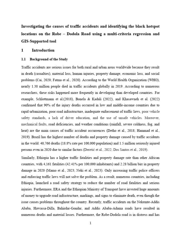 Road Safety Analysis: Robe-Dodola | PDF | Traffic Collision | Road