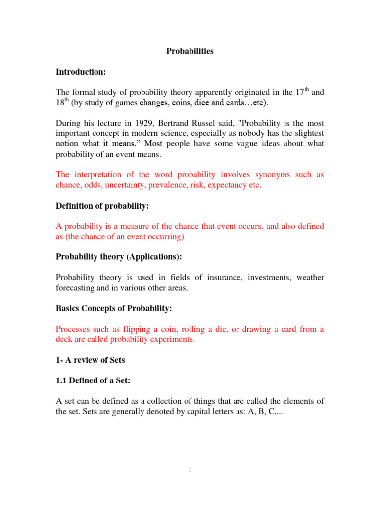 Probability | PDF | Teaching Methods & Materials | Science & Mathematics