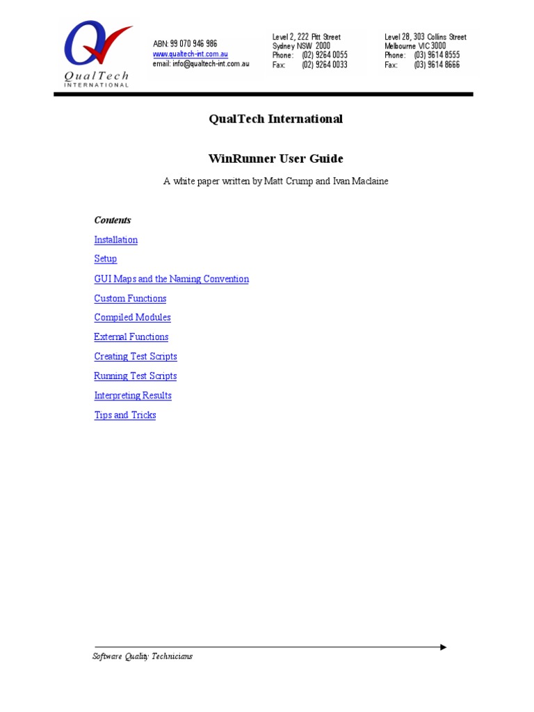 Qual Tech WRUG | PDF