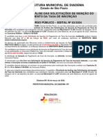 PM Diadema - CP 03-2024 - ACS ACE - Resultado Da Análise Das Solicitações de Isenção
