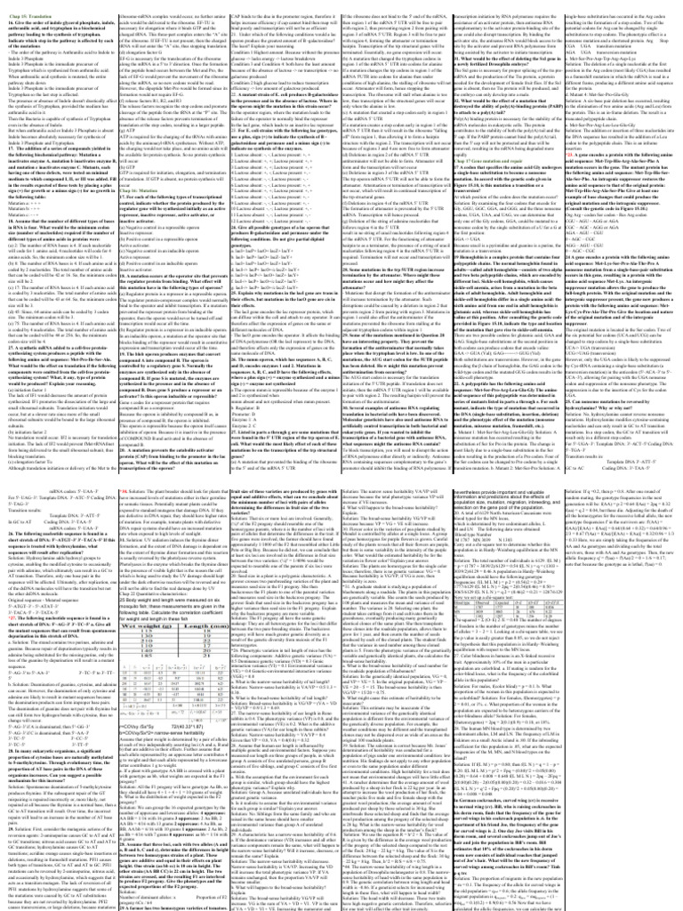 Tryptophan Pathway & Operon Mutations | PDF | Operon | Genetic Code