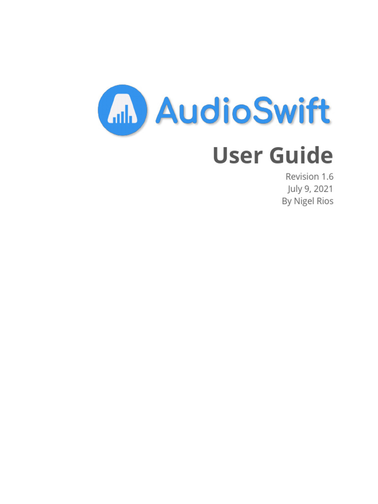 Udioswift User Guide Rev | PDF