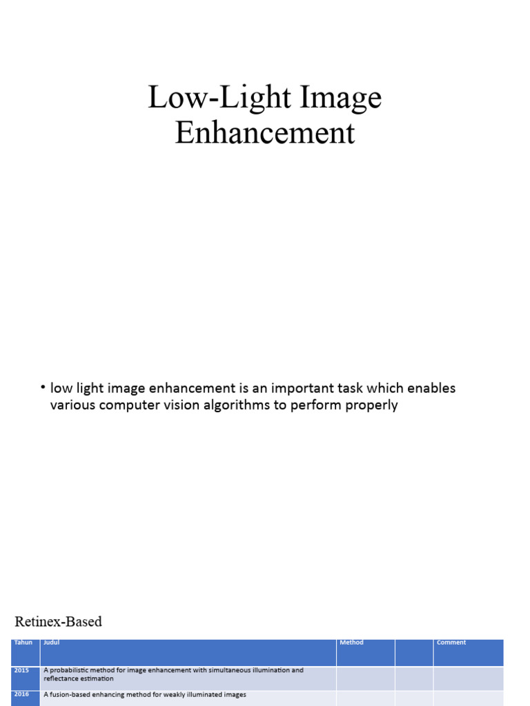 Low Light Enhancement | PDF | Artificial Intelligence | Intelligence ...