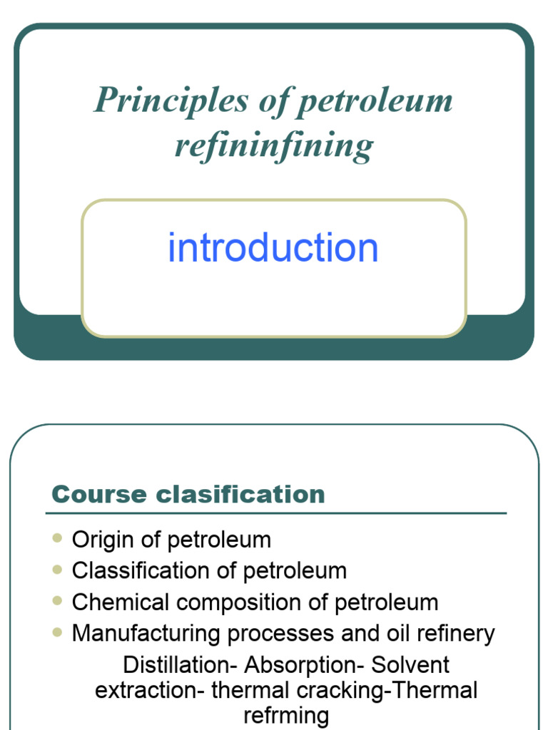 L1 Principle 20of 20refining 20L1 20student | PDF | Petroleum ...