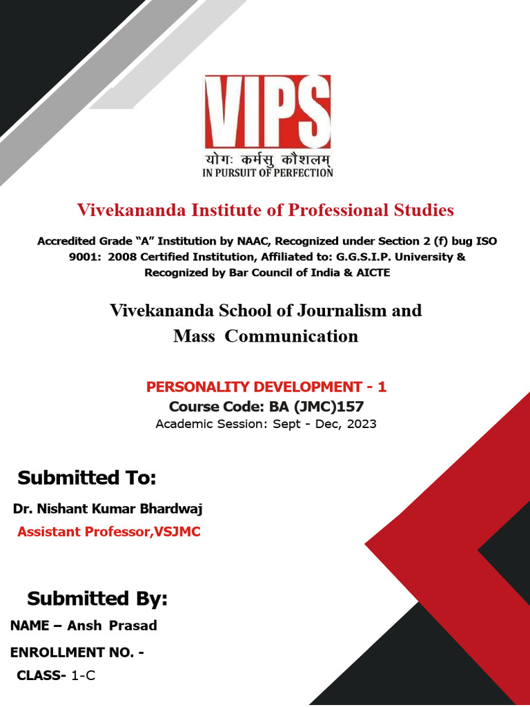 Personality Development Lab Report | PDF | Psychological Concepts ...