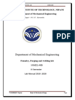 4th Sem Foundry Forging and Welding Lab (18MEL48B)