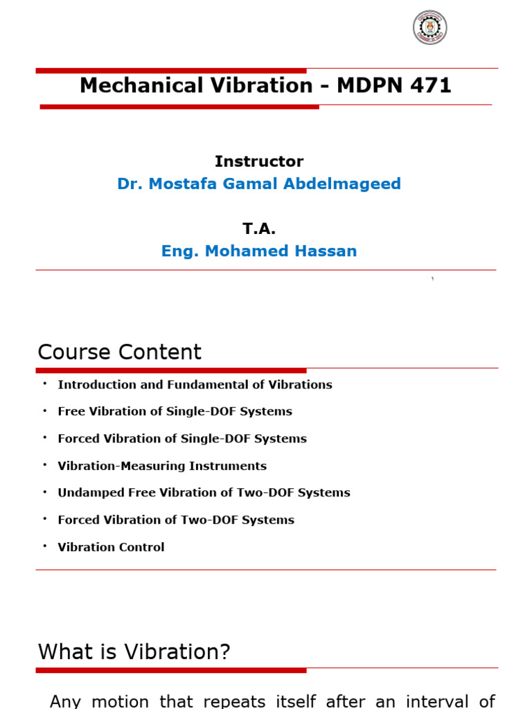 Mechanical Vibration Analysis Overview | PDF | Oscillation | Damping