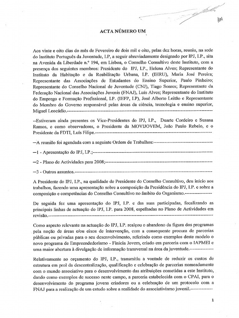 Exemplo de uma acta pdf