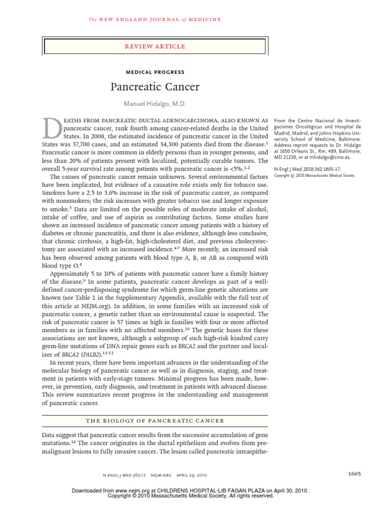 Pancreatic Cancer | PDF | Pancreatic Cancer | Transforming Growth ...