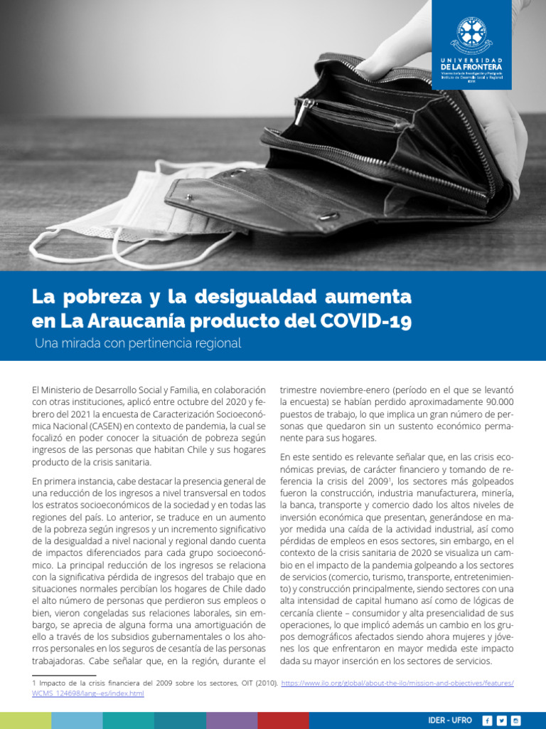 Boletin IDER La Pobreza y La Desigualdad Aumenta en La Araucanía ...