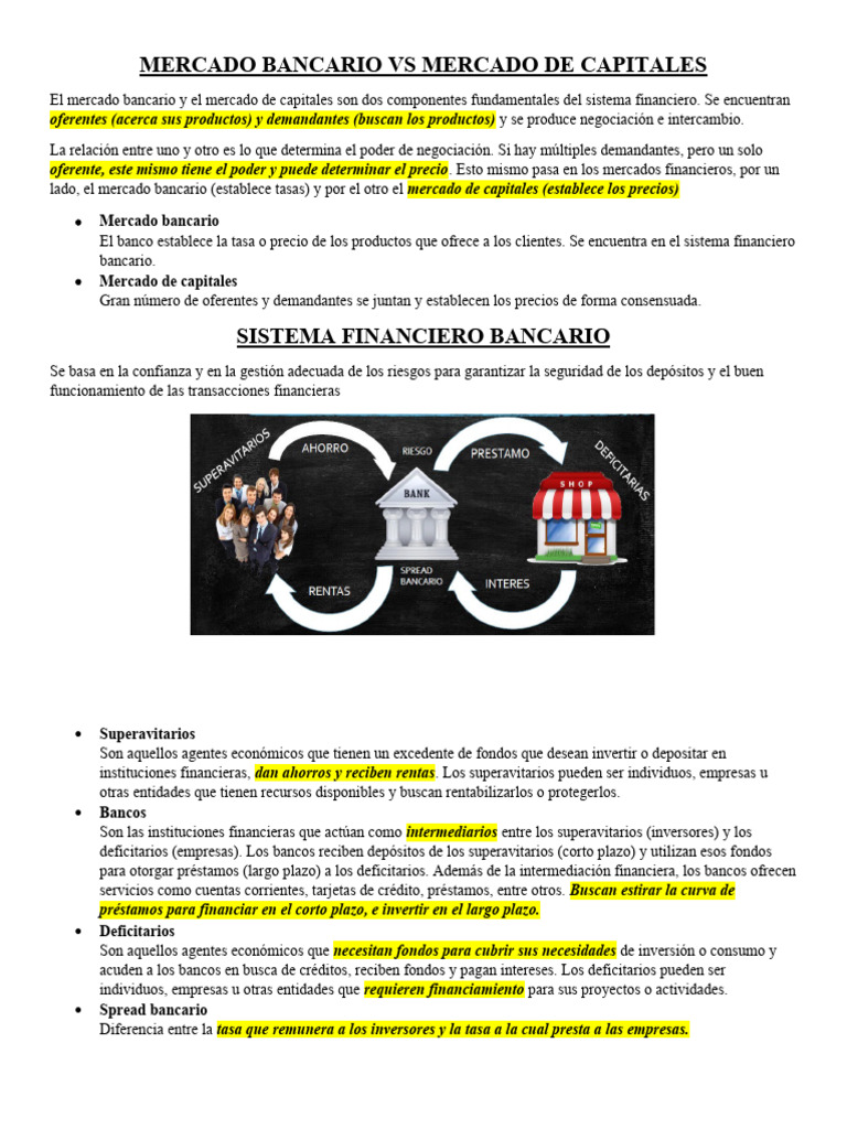 Comparativa: Mercado Bancario y de Capitales | PDF | Bancos | Sistema ...