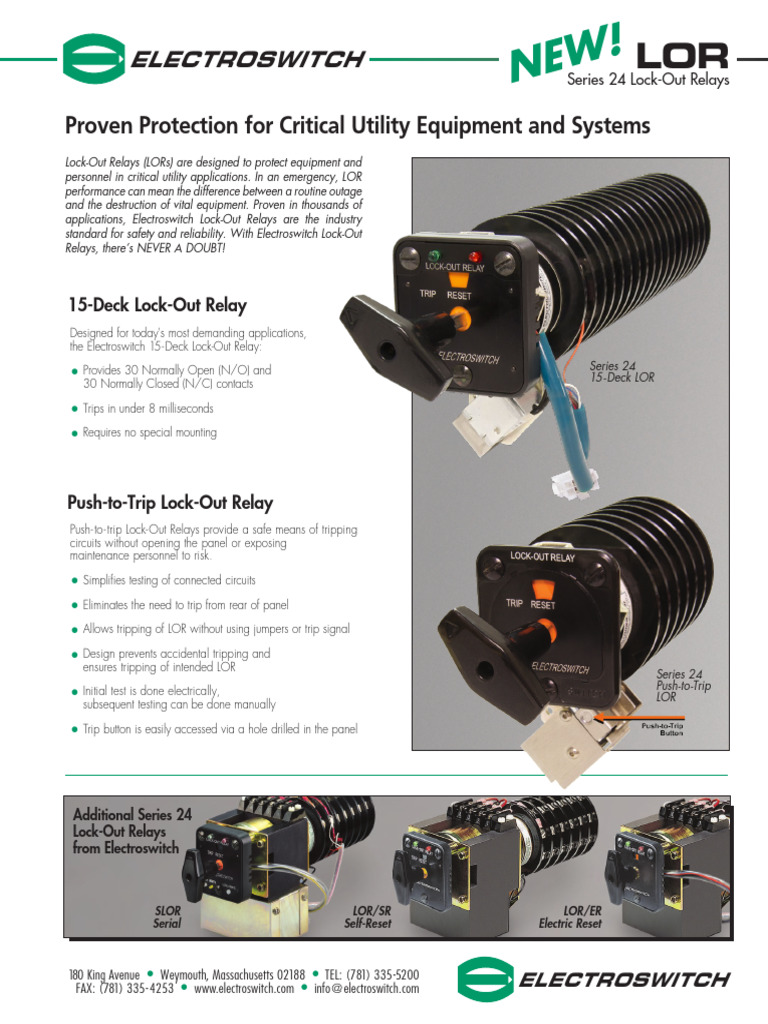Electroswitch Series 24 Lock-Out Relays | PDF | Relay | Inductor