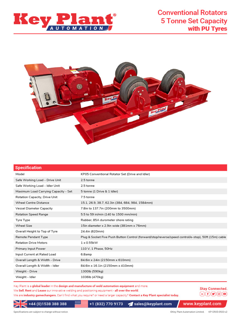 5 Tonne Conventional Rotator Specs | PDF