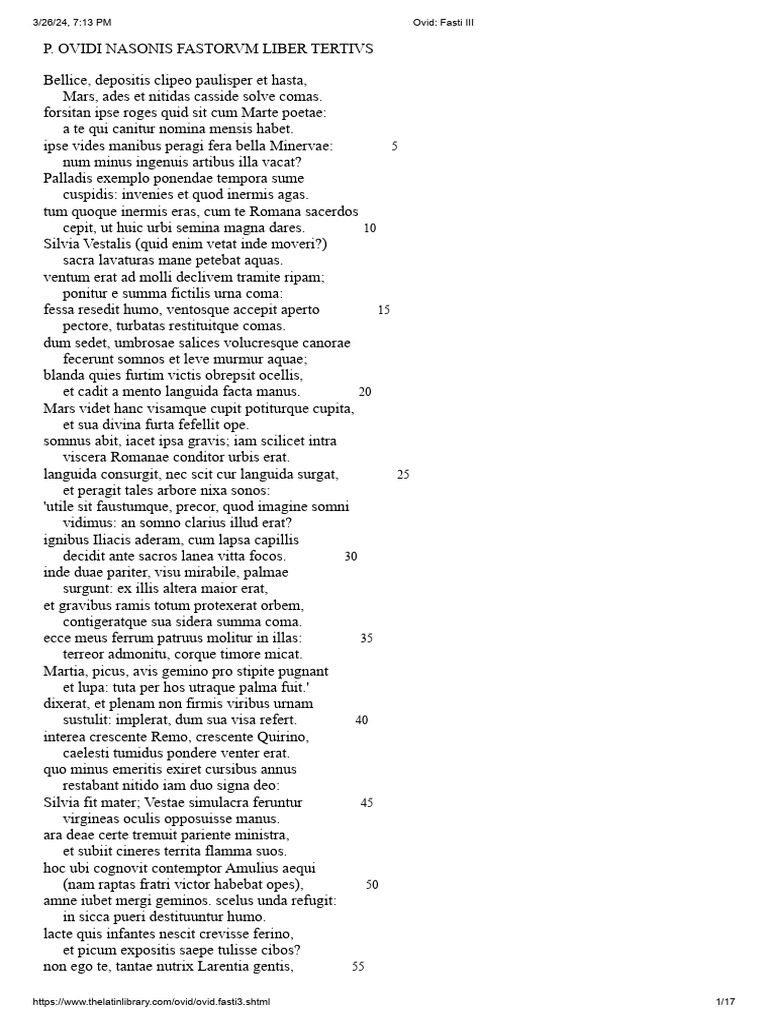 Ovid - Fasti III | PDF