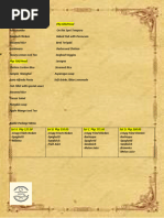 Food and Service Runners Menu Card