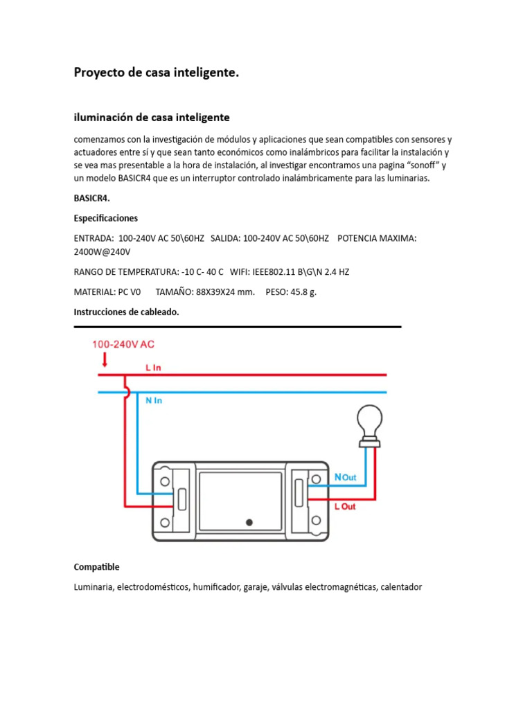 Proyecto de Casa Inteligente y Control de Luminarias | PDF | Wifi | USB