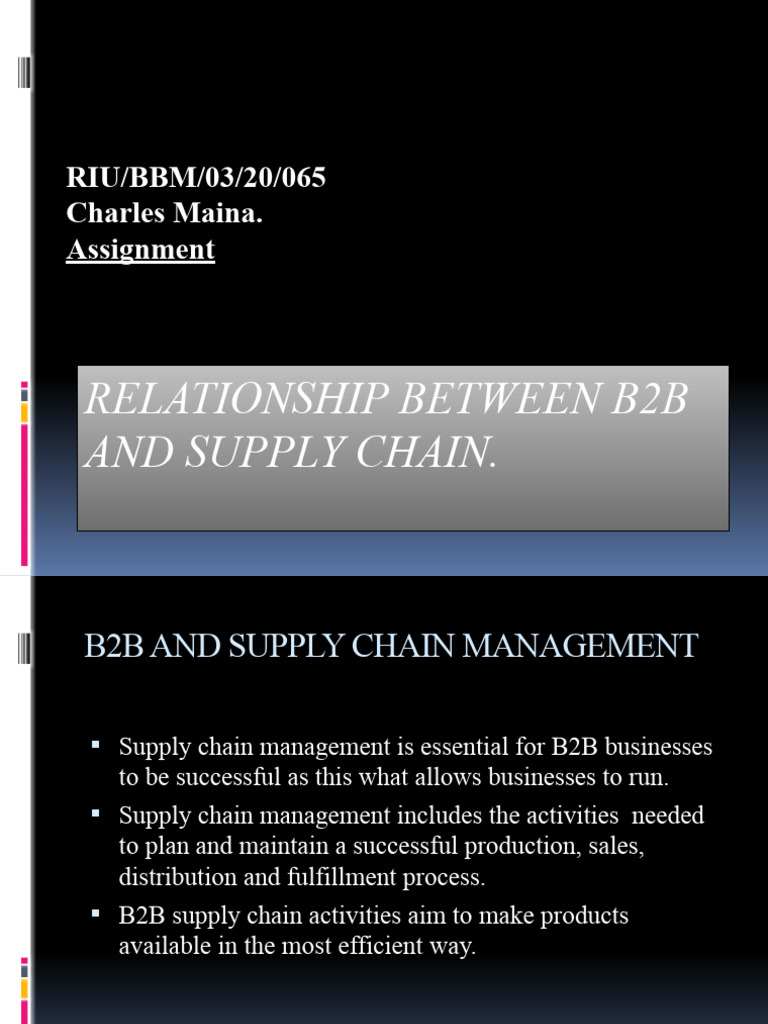 Relationship Between B2b And Supply Chain Pdf Supply Chain Supply