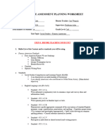 Summative Assessment Planning Worksheet